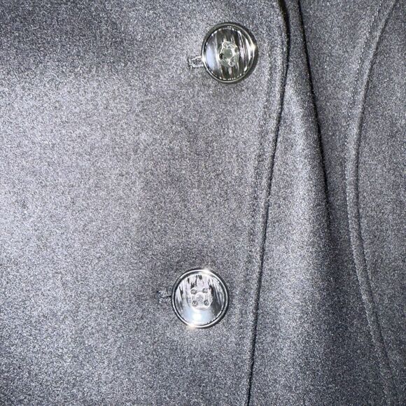 Kenneth Cole New York Wool Blend Pea Coat Women’s 2X Black Asymmetrical Button - Picture 12 of 12